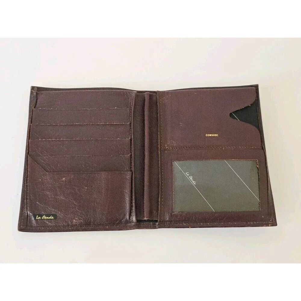 La Garde By Rofs Vintage Brown Leather Cowhide Wallet Bifold Card Holder